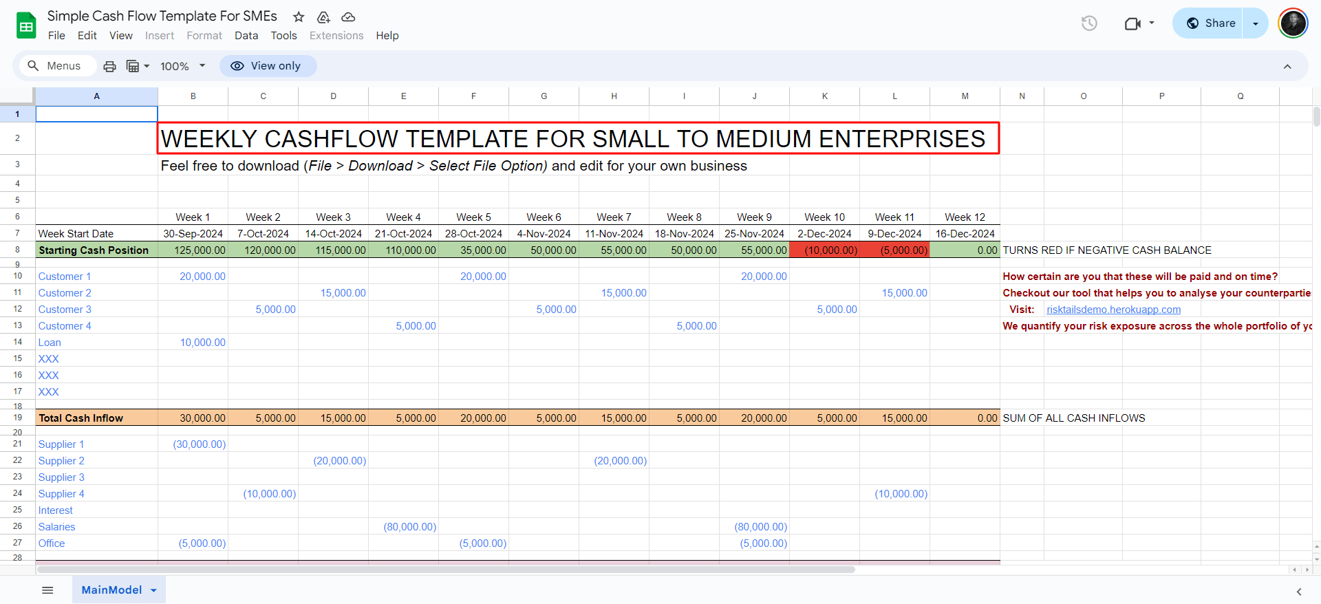 Simple cash flow template G Sheets-min