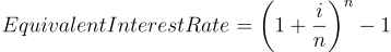 Equivalent Interest Rates formula