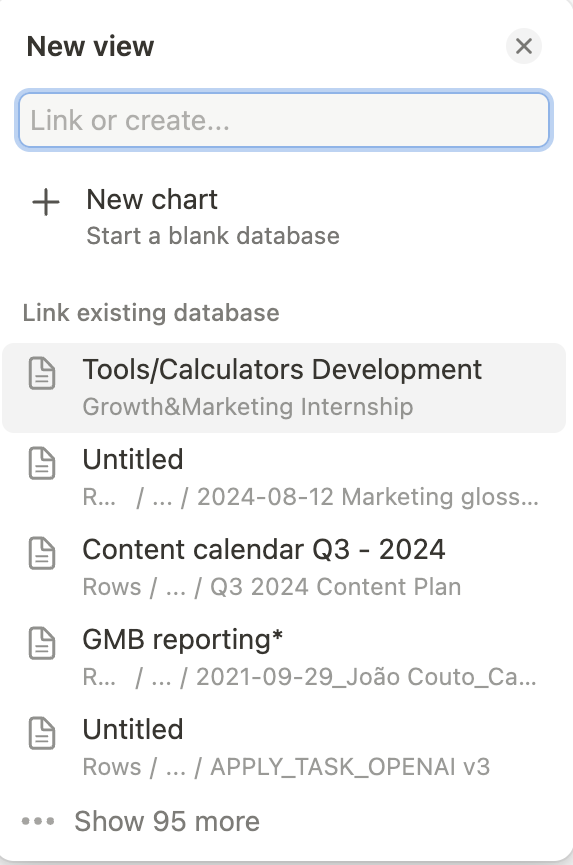 notion select data chart