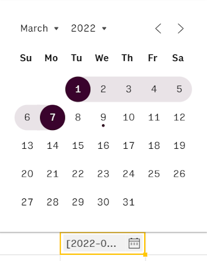 Date range picker