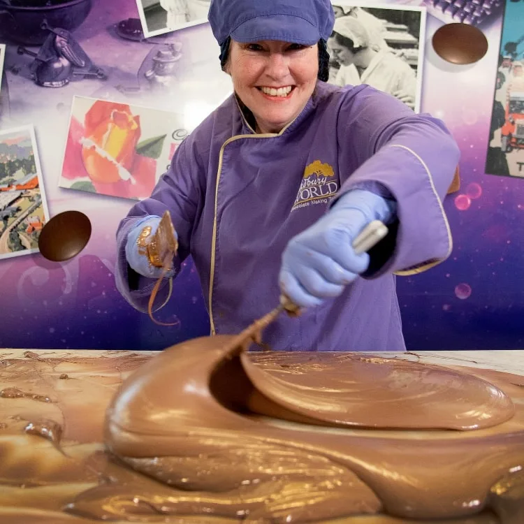 Hand-made chocholate made by chocolatiers available at Cadbury World