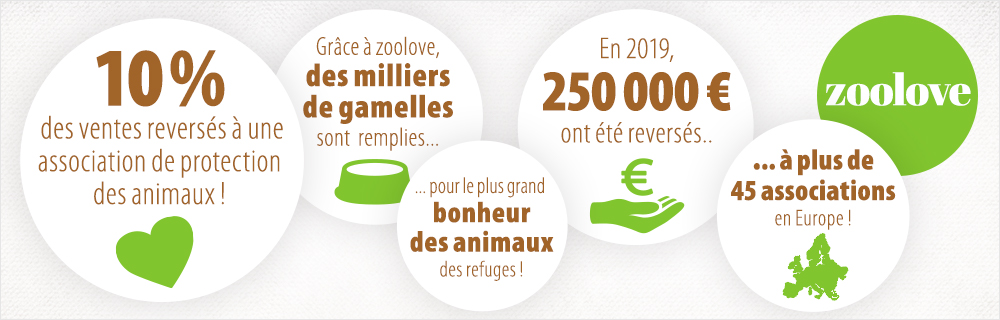 10 % des ventes reversés à une association de protection des animaux !