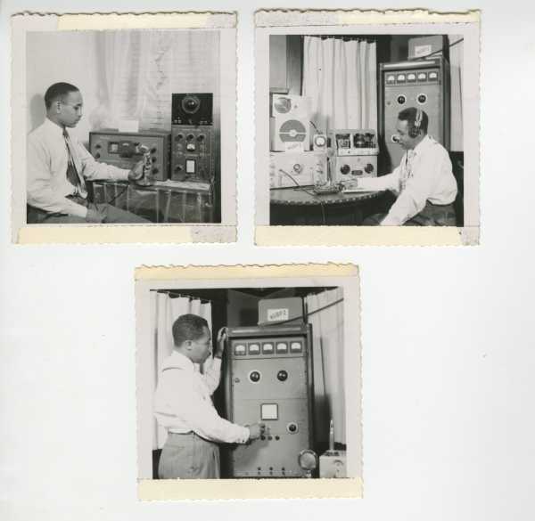 Black Ham Operators, Los Angeles, ca. 1950s, Winston S Peterson (W6BPZ) John B Crawford (W6FIO)