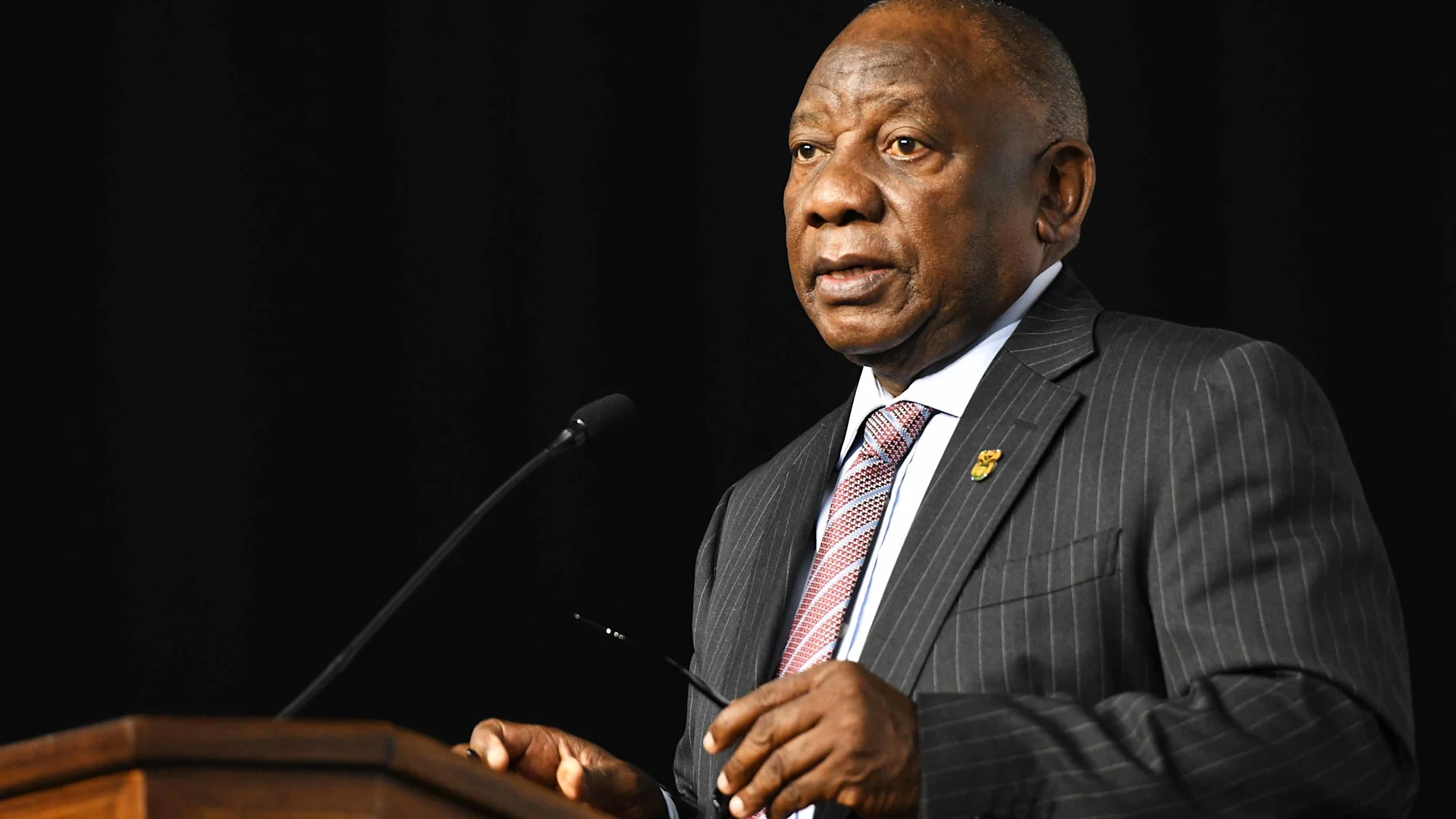 President Cyril Ramaphosa Speech Black Background