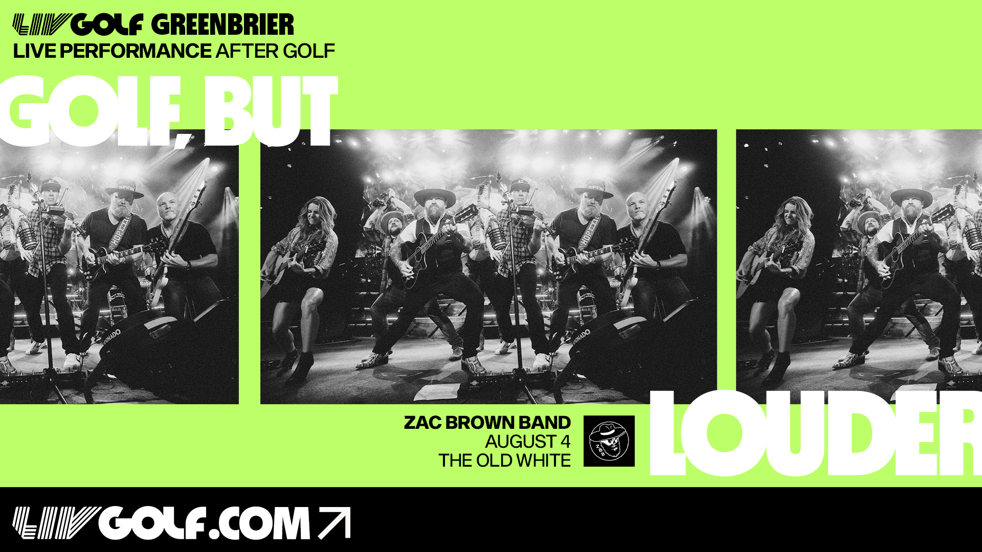 Zac Brown Band to perform live at LIV Golf Greenbrier LIV Golf