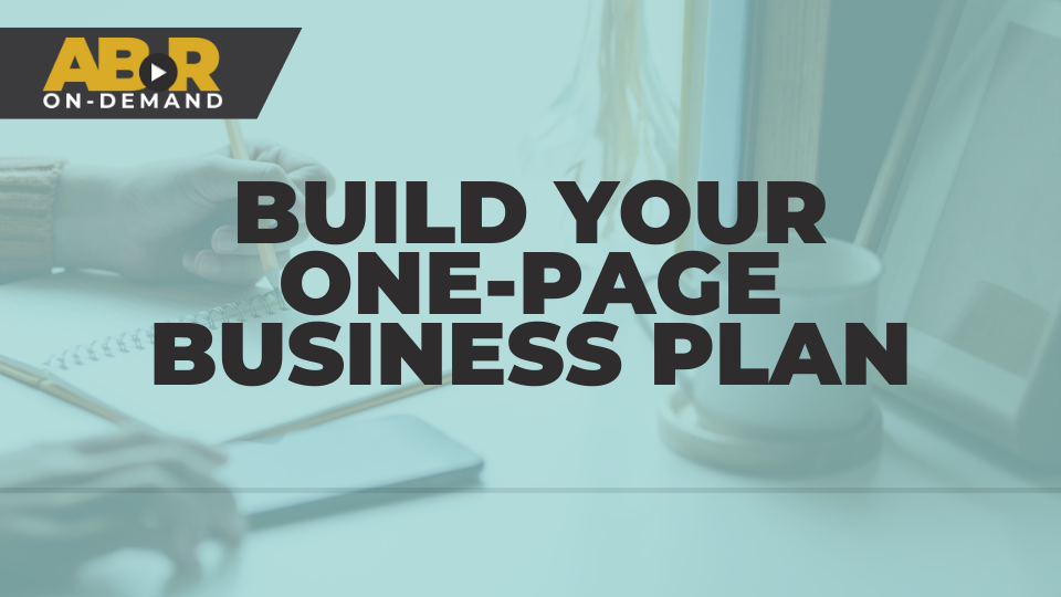 Build Your One-Page Business Plan