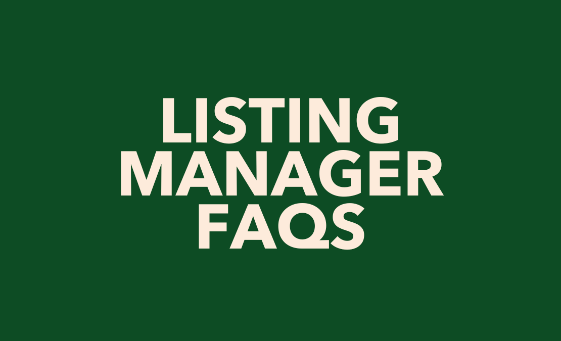 Listing Manager FAQs