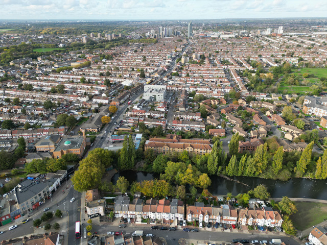 Aerial photo of East London