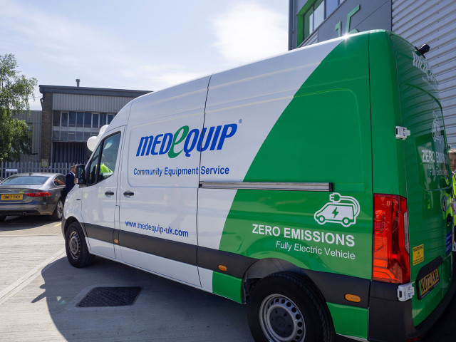 Medequip fully electric Mercedes eSprinter vehicle