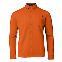 First Lite men's wool field shirt, blaze orange, button-front, two chest pockets