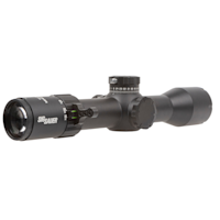 SIG Sauer Tango DMR 3-18x44 riflescope with exposed elevation turret and magnification ring