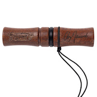 Wooden hunting call engraved "AKERN" and signed "Clay Newcomb"