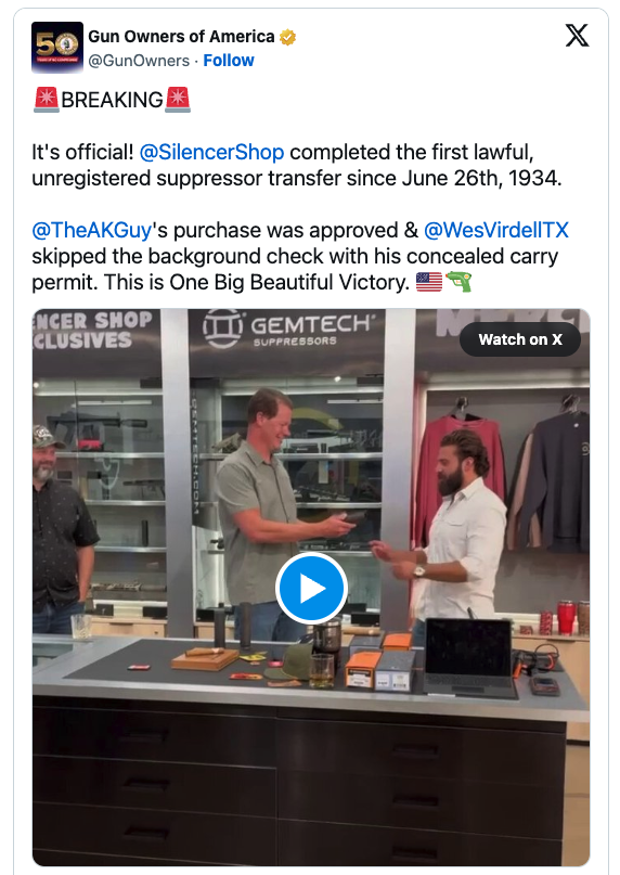 Silencer Shop post on X