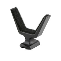 Black V-shaped rifle rest with felt lining