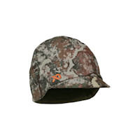 First Lite camo brim beanie with orange XD logo