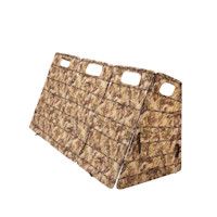 Four-panel camouflage hunting blind with four rectangular windows