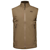 First Lite Suppressor vest, tan, sleeveless zip-front with chest logo