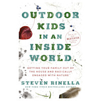 Book cover reading OUTDOOR KIDS IN AN INSIDE WORLD by Steven Rinella; MEATEATER stamp