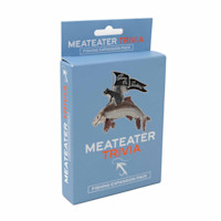 MEATEATER TRIVIA box with 'FISHING EXPANSION PACK' text and fish-and-squirrel illustration