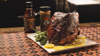 Smoked Turkey Breast with Cranberry Balsamic Glaze