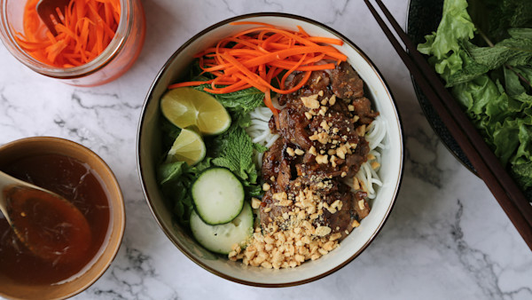 Lemongrass Venison and Vermicelli Salad