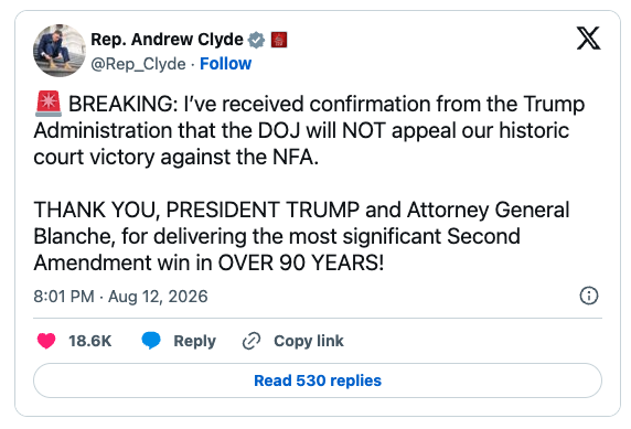 Andrew Clyde post on X