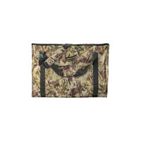 Camouflage goose decoy bag with shoulder strap and top zipper, 6-slot capacity