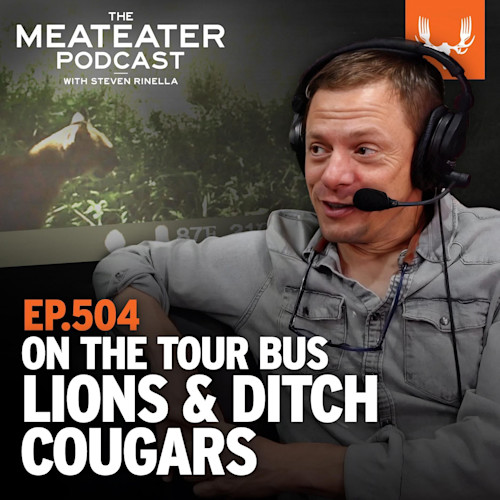 THE MEATEATER PODCAST EP.504 ON THE TOUR BUS LIONS & DITCH COUGARS, Steven Rinella wearing headset