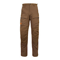 Men's brown Corrugate Foundry pants with cargo pockets and orange First Lite logo