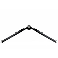 Triple-pull bipod with three black adjustable legs, foam grips, and spiked feet