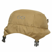 EXO K4 Lid tan hunting hat with embroidered EXO logo and buckle chin strap