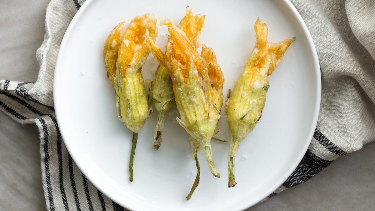 Ricotta-Stuffed Squash Blossoms image