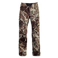 Women's Catalyst soft-shell camo pants with two-button waistband