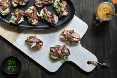 Venison Heart Crostini