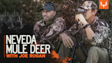 NEVADA MULE DEER WITH JOE ROGAN — two men in camouflage, one using binoculars on tripod