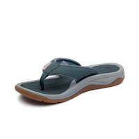 Deck Boss sandal — gray thong strap, cushioned blue-gray footbed and tan-brown outsole