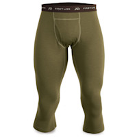 First Lite Kiln boot-top men's bottoms, olive long underwear, "FIRST LITE" waistband