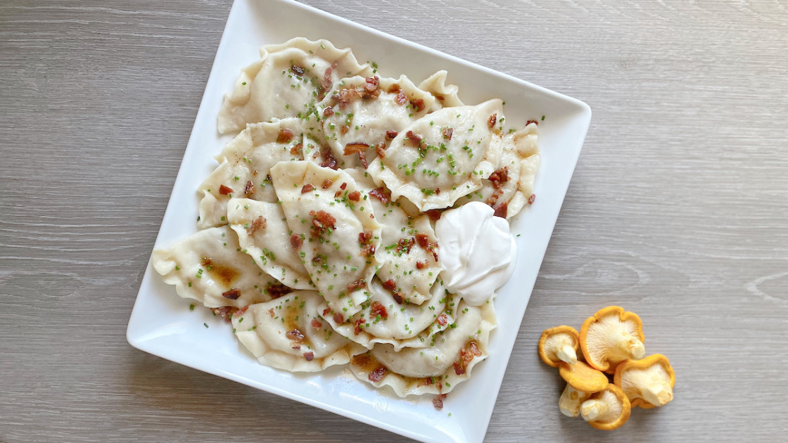 Mushroom and cabbage pierogi