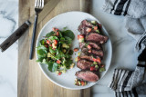 Cocoa Rubbed Steak with Avocado-Strawberry Salsa