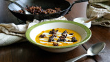 Smoked Squash Soup with Venison Sausage