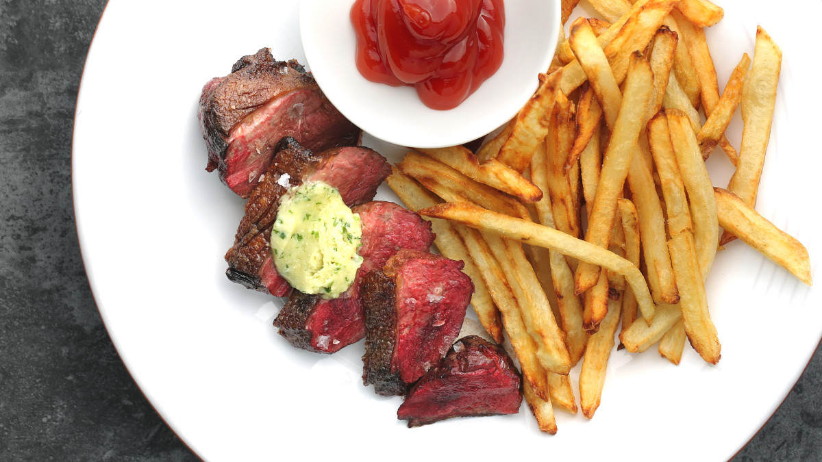 Duck Frites with Stilton-Chive Butter