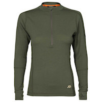 First Lite women's olive green quarter-zip pullover
