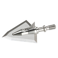 Iron Will S-Series broadhead, stainless three-blade tip with threaded ferrule
