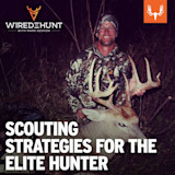 Hunter in camouflage holding large buck by its antlers; text "SCOUTING STRATEGIES FOR THE ELITE HUNTER"