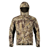 First Lite camouflage men's Refuge parka with hood