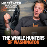 THE MEATEATER PODCAST — Steven Rinella speaking into microphone beside breaching whale