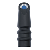 EZ Bugler black rubber mouthpiece with blue inner insert and clear ring