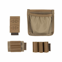 Tan nylon turkey kit pouches with "FHF GEAR" tags