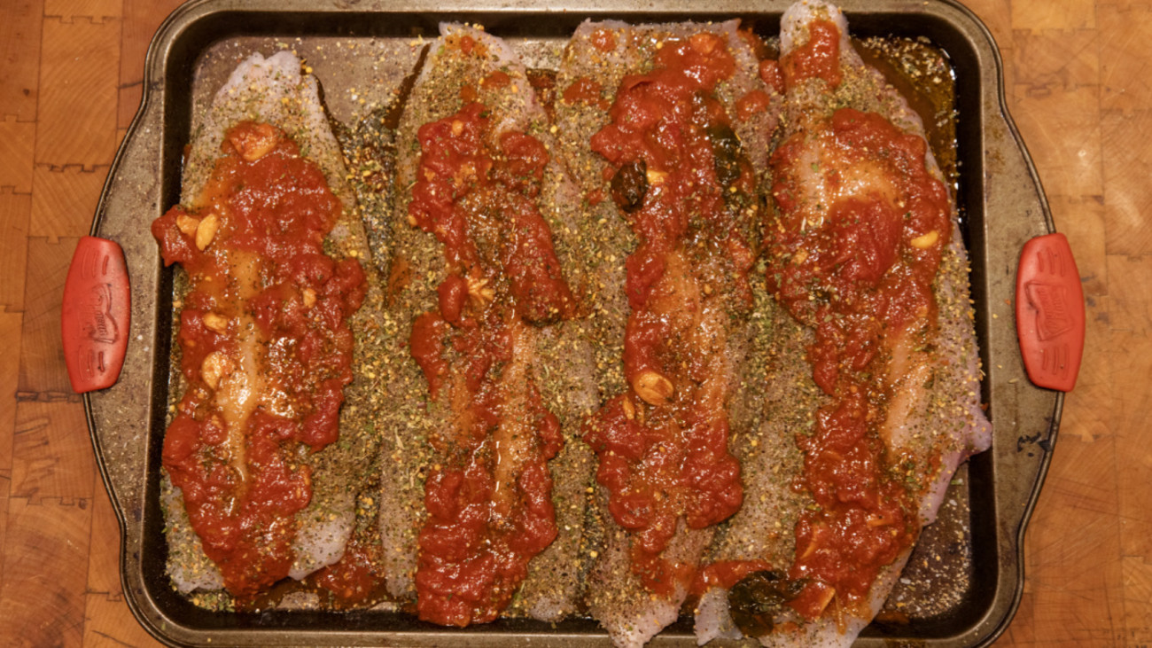 Baked Catfish with Tomato Sauce