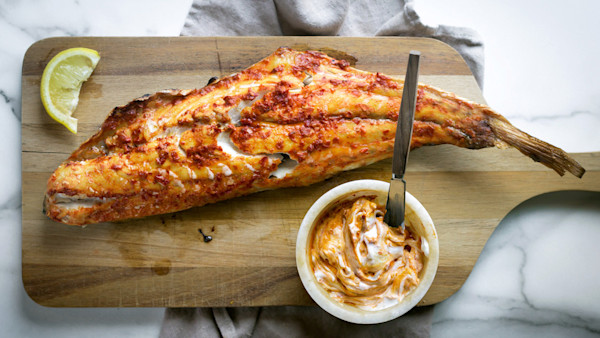 Grilled Redfish on the Half Shell
